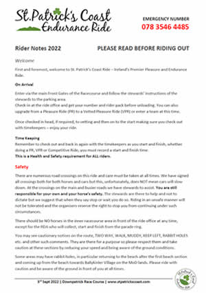Rider Notes 2022